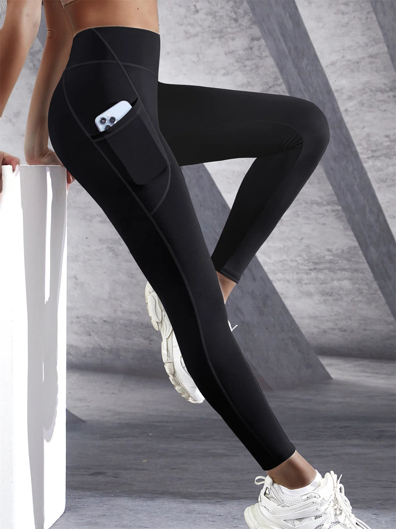 Calça legging esportiva com bolso